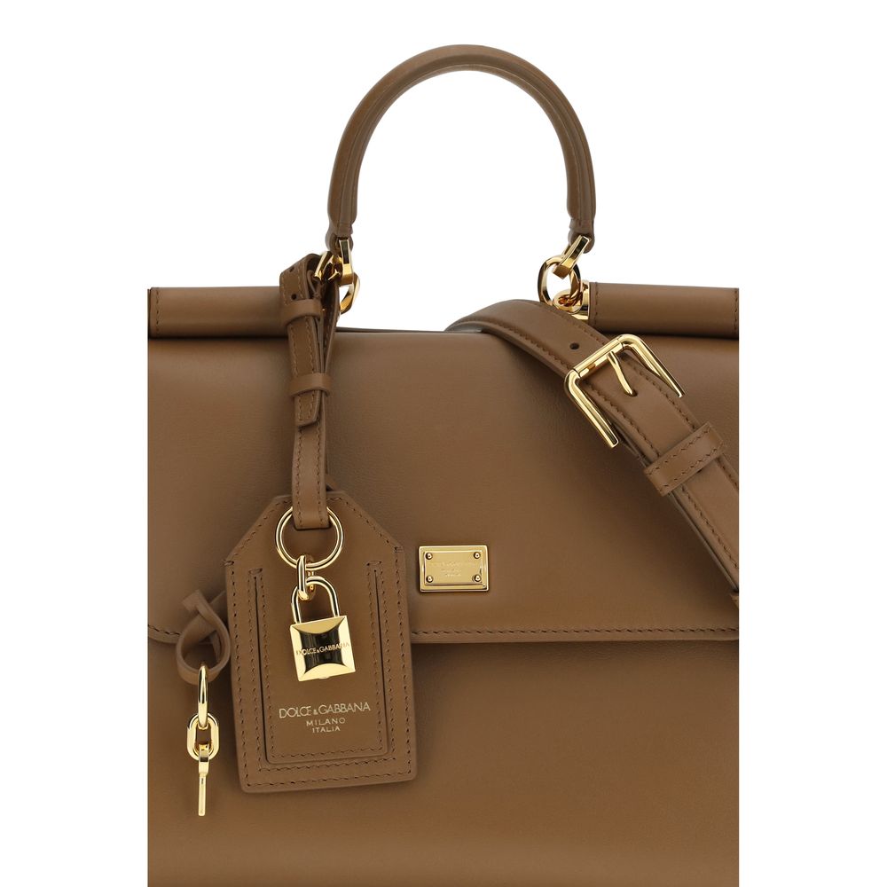 Sac à main Bos Taurus en cuir de veau marron Dolce&Gabbana