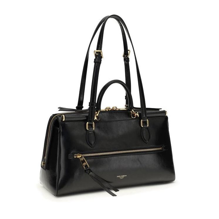 Sac bandoulière Bos Taurus en cuir de veau noir Dolce&Gabbana