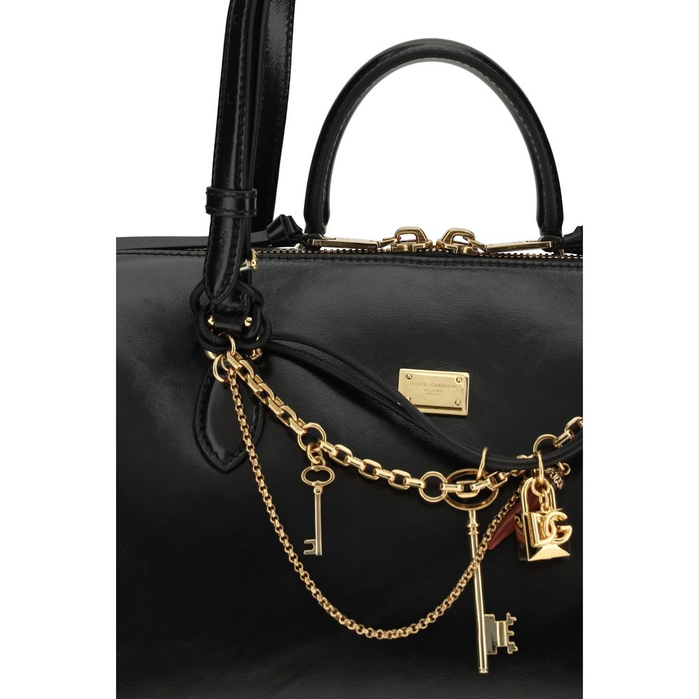 Sac bandoulière Bos Taurus en cuir de veau noir Dolce&Gabbana