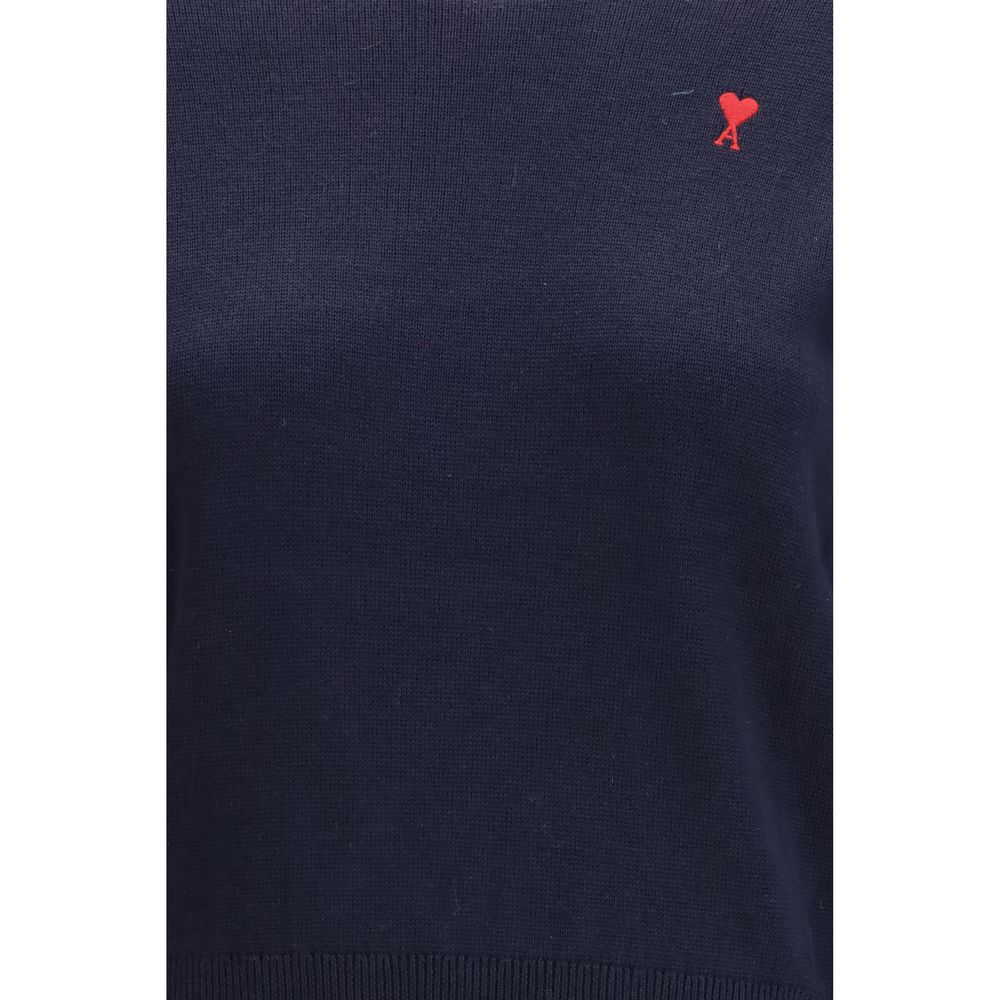 Pull bleu en laine mérinos Ami Paris