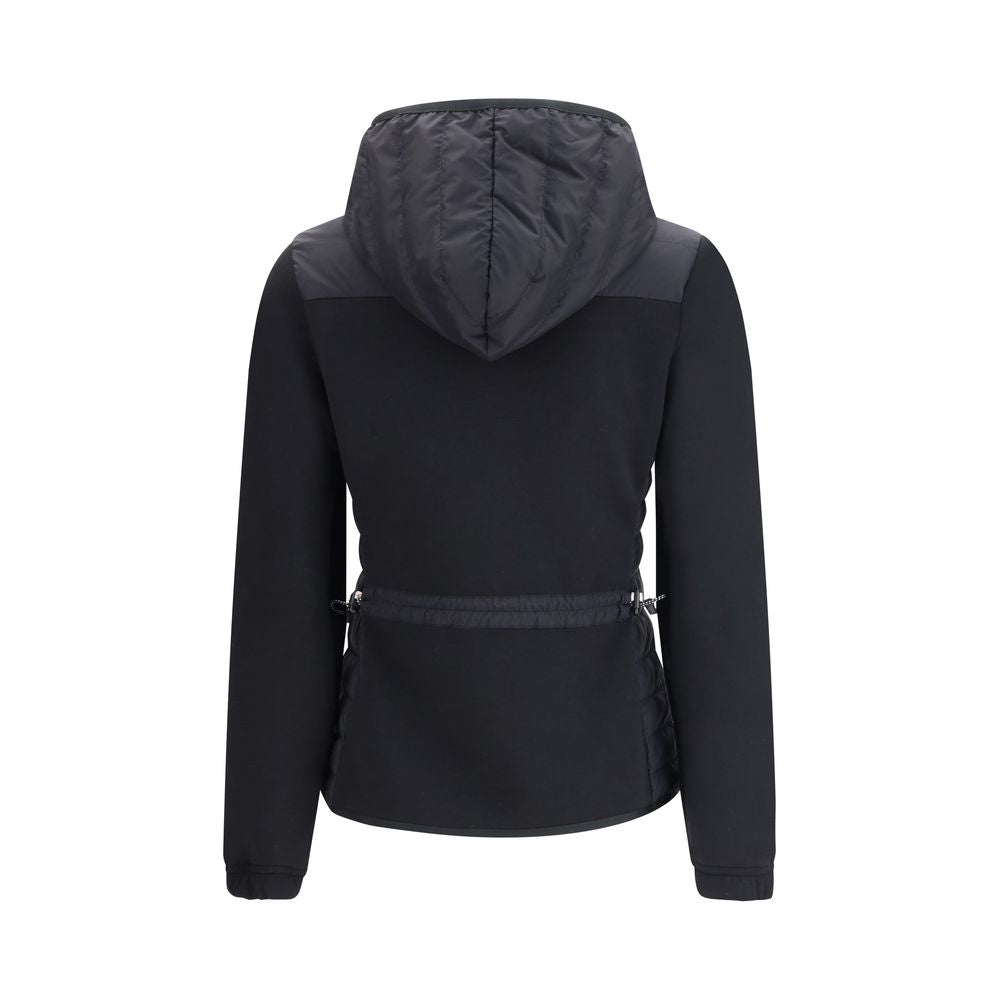 Veste longue en polyamide noir Moncler