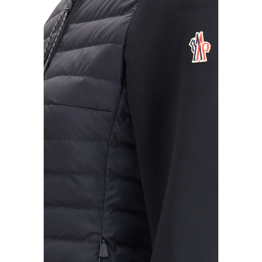 Veste longue en polyamide noir Moncler