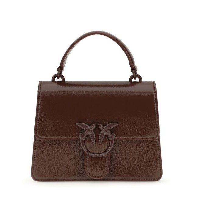 Sac à main en cuir de chèvre marron Pinko
