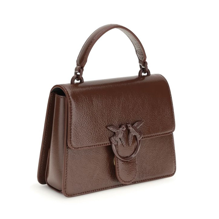 Sac à main en cuir de chèvre marron Pinko