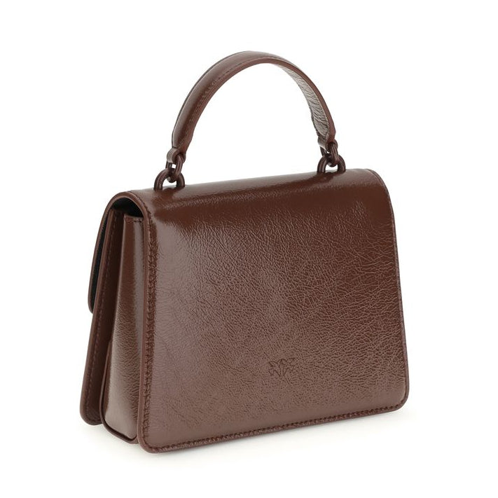 Sac à main en cuir de chèvre marron Pinko