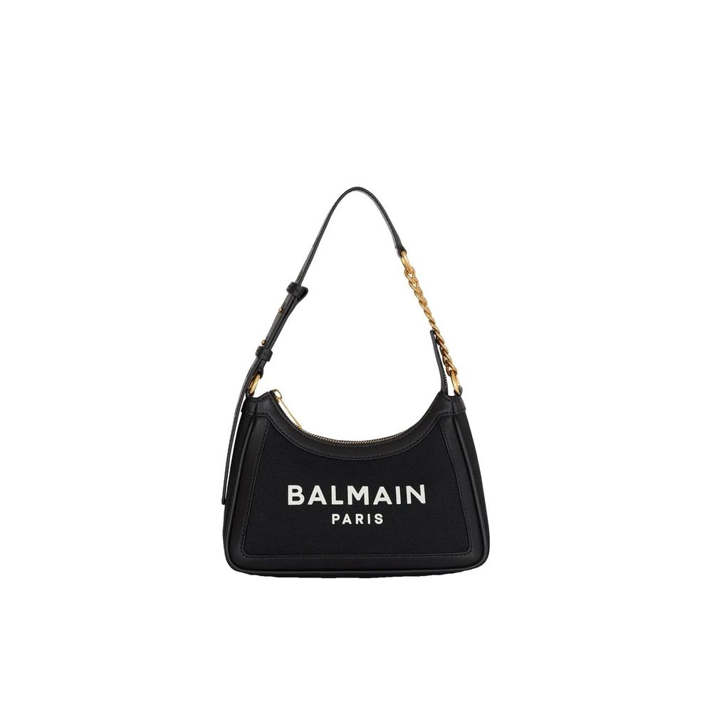 Sac bandoulière en coton noir Balmain