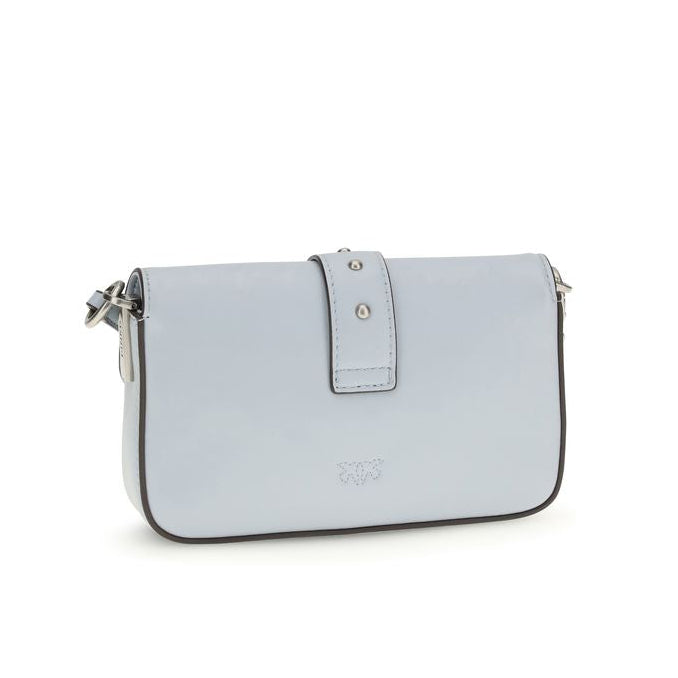 Sac bandoulière Bos Taurus en cuir de veau bleu Pinko