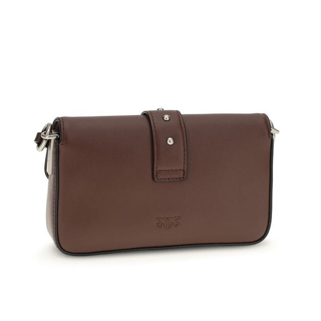 Sac bandoulière Bos Taurus en cuir de veau marron Pinko