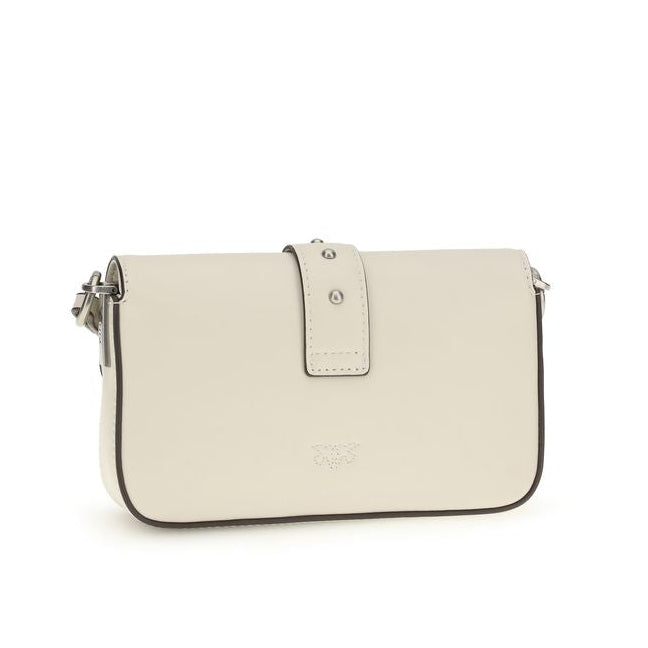 Sac bandoulière Bos Taurus en cuir de veau blanc Pinko