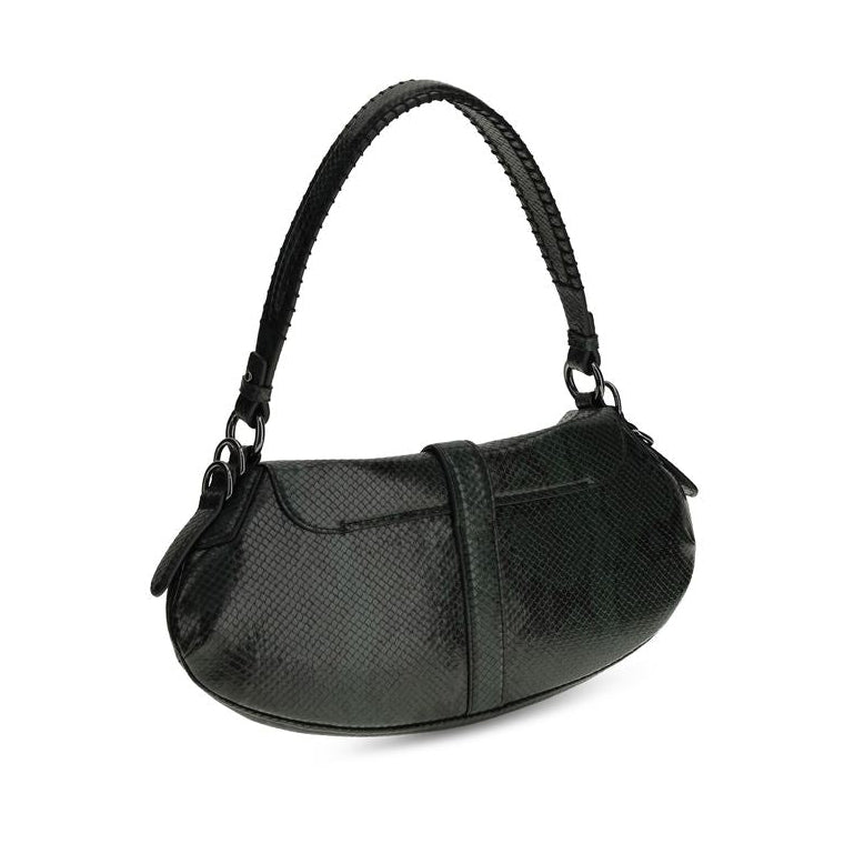 Blue Recycled Leather Shoulder Bag Ganni