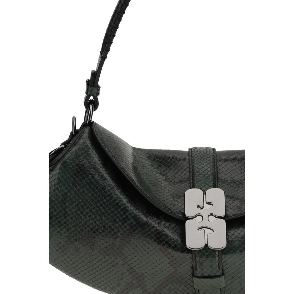 Blue Recycled Leather Shoulder Bag Ganni
