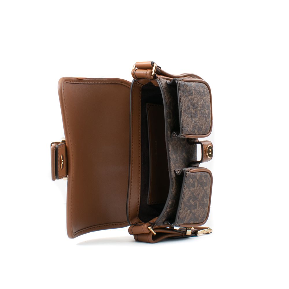 Sac bandoulière en toile marron Michael Kors