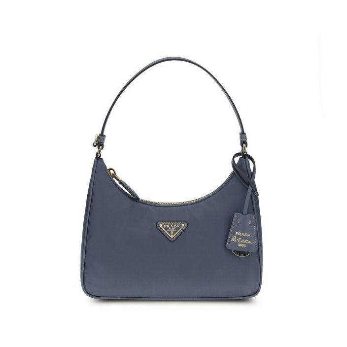 Blue Recycled Polyamide Shoulder Bag Prada
