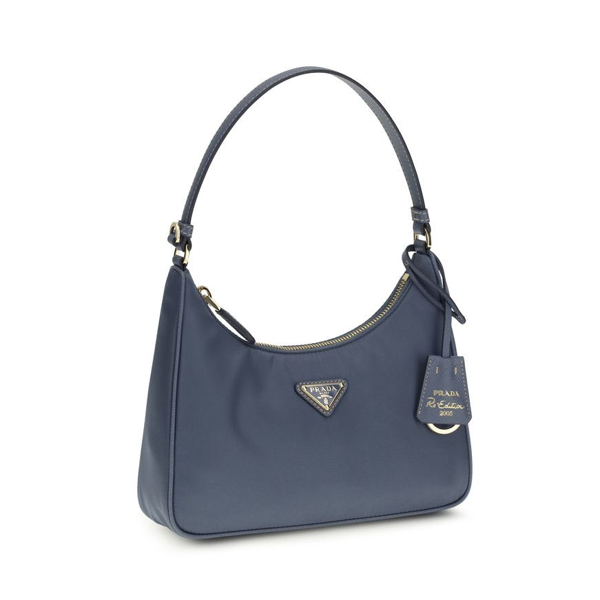 Blue Recycled Polyamide Shoulder Bag Prada