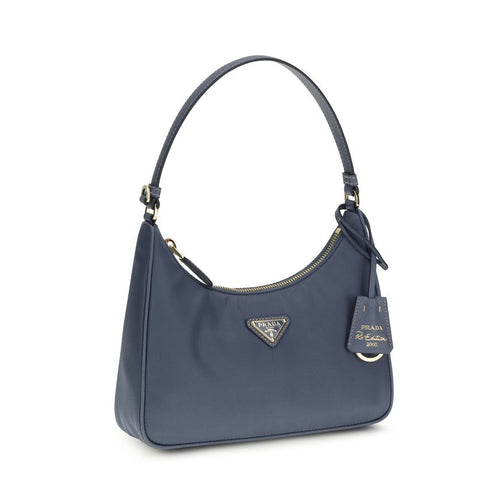 Bolso de hombro Prada azul de poliamida reciclada