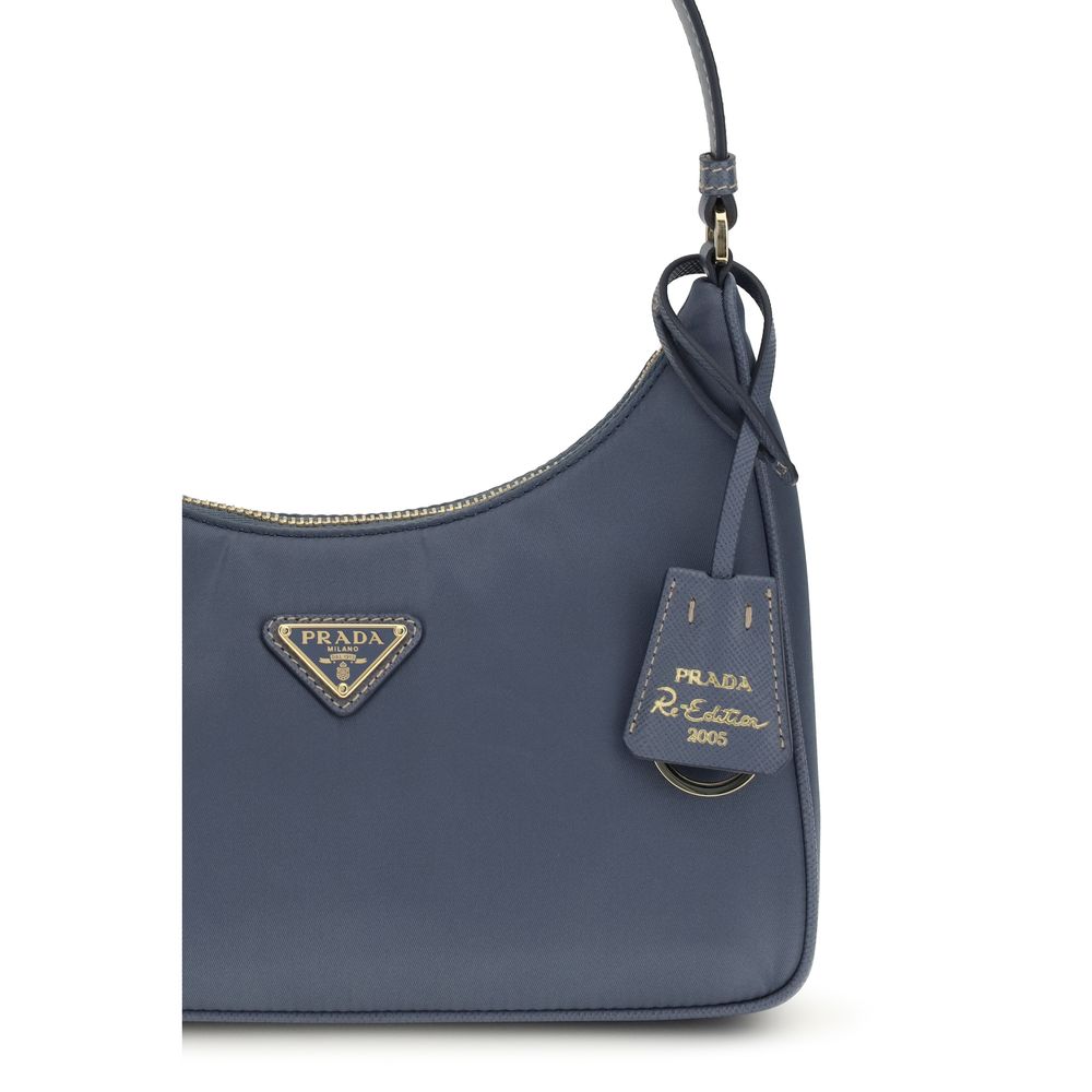 Blue Recycled Polyamide Shoulder Bag Prada