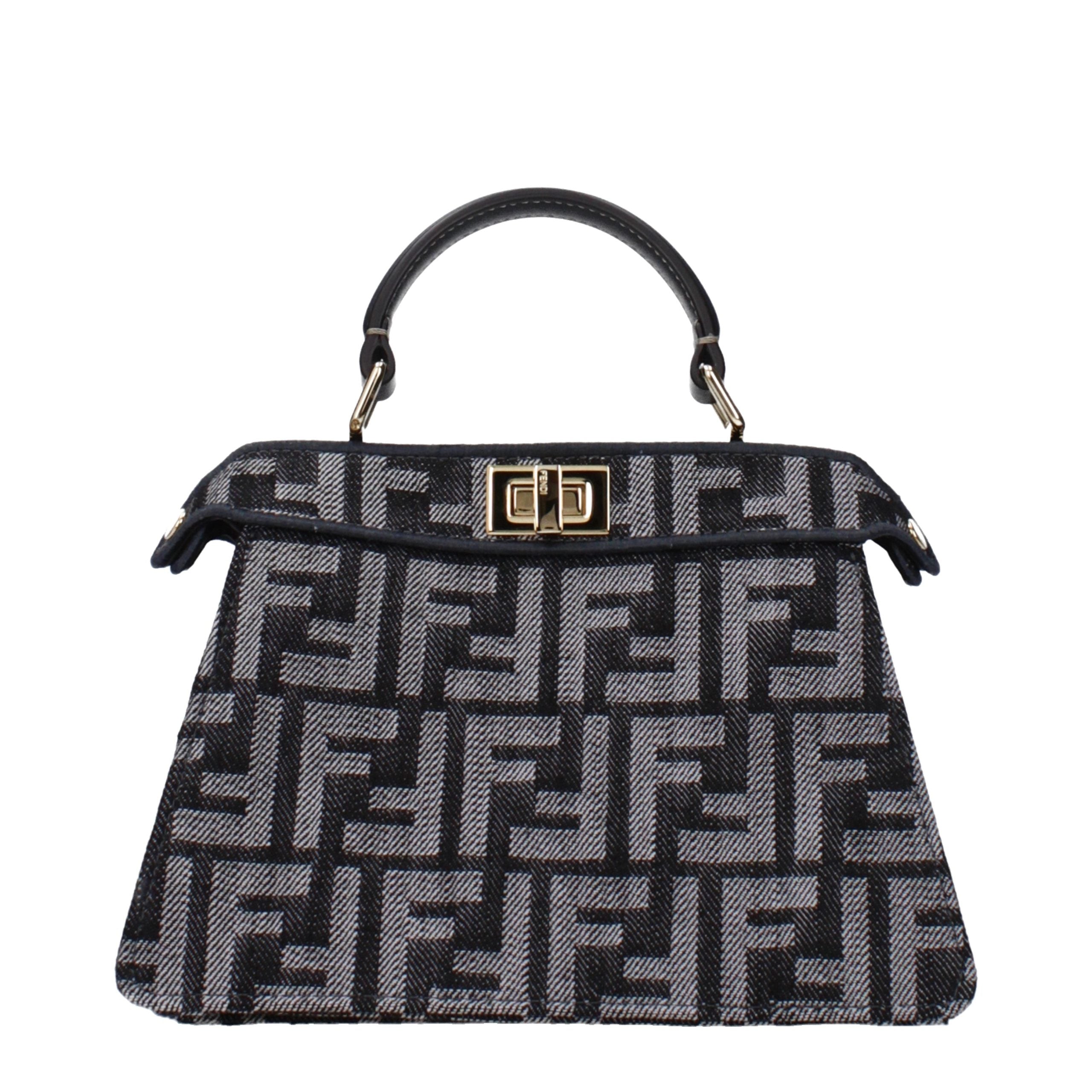 Sac à main en tissu noir Fendi