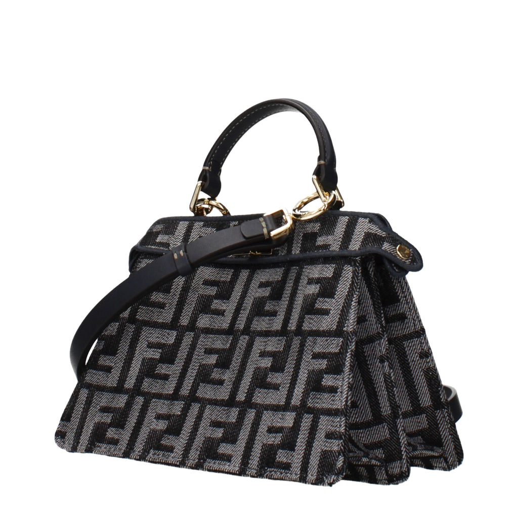Sac à main en tissu noir Fendi
