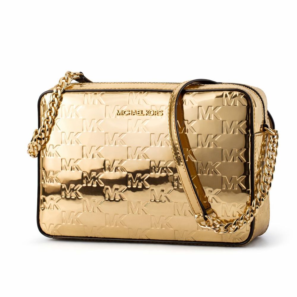 Sac bandoulière en toile dorée Michael Kors