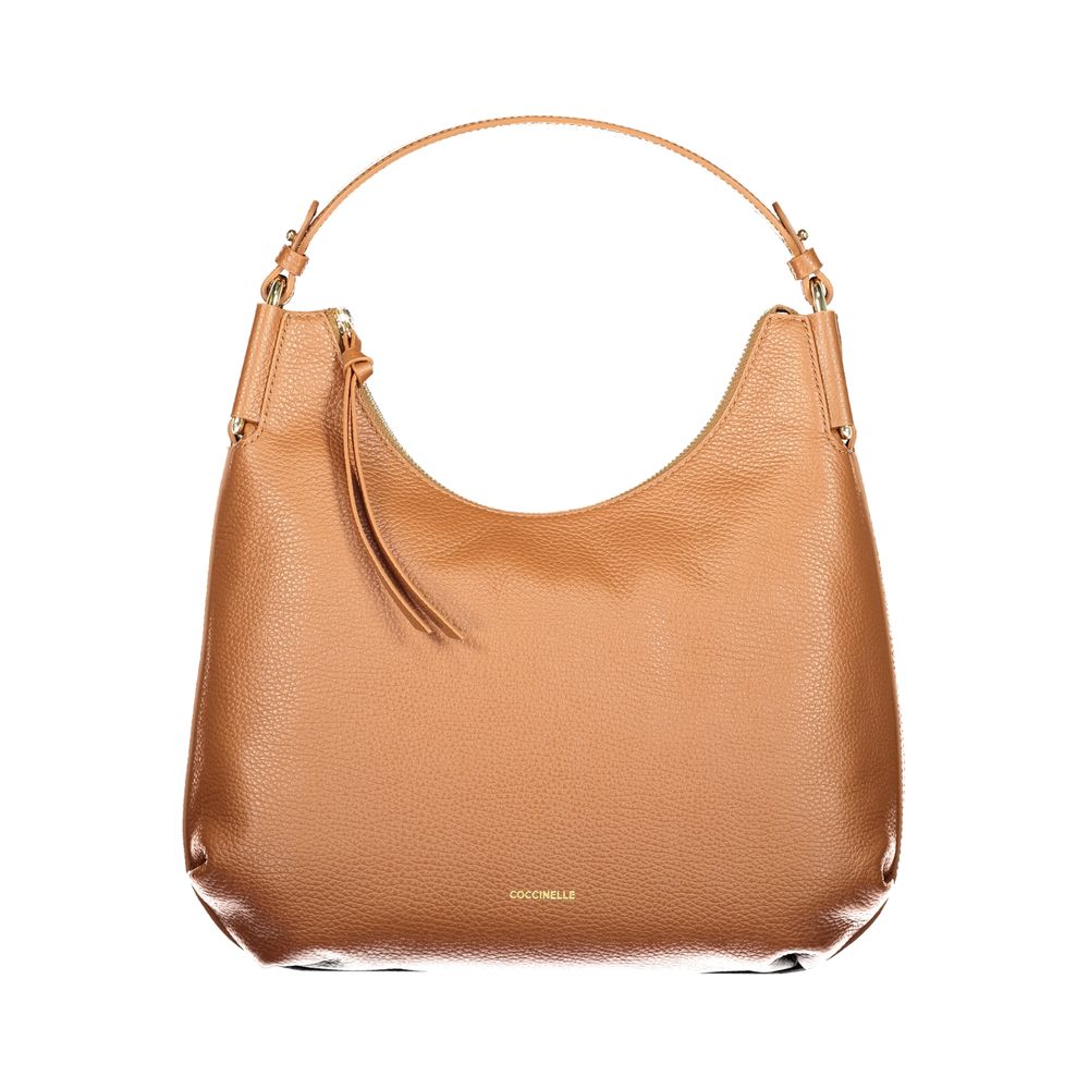 Bolso de mano de cuero marrón Coccinelle
