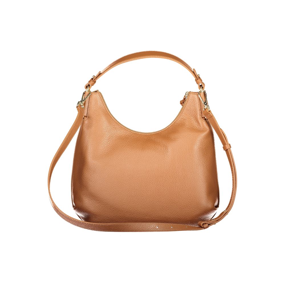 Bolso de mano de cuero marrón Coccinelle