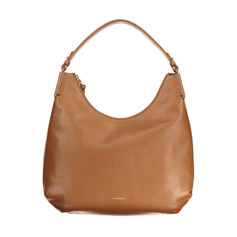 Bolso de mano de cuero marrón Coccinelle