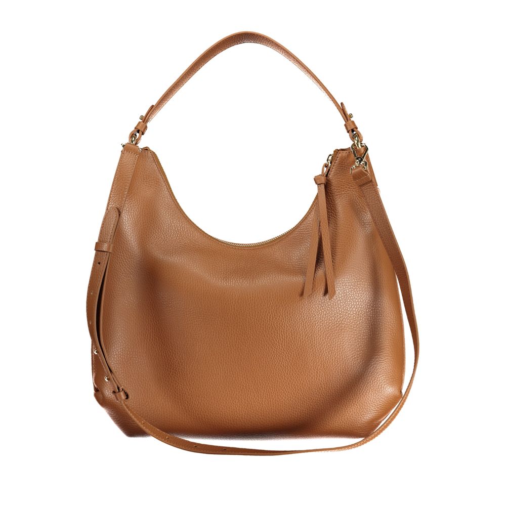 Bolso de mano de cuero marrón Coccinelle