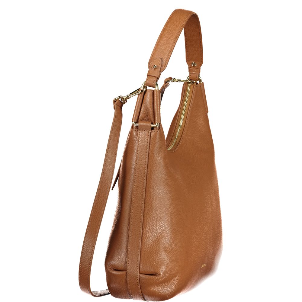 Bolso de mano de cuero marrón Coccinelle