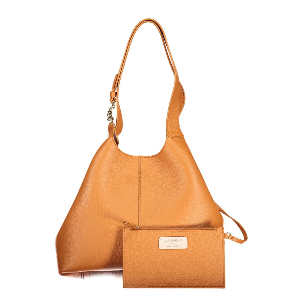 Sac à main en cuir orange Coccinelle