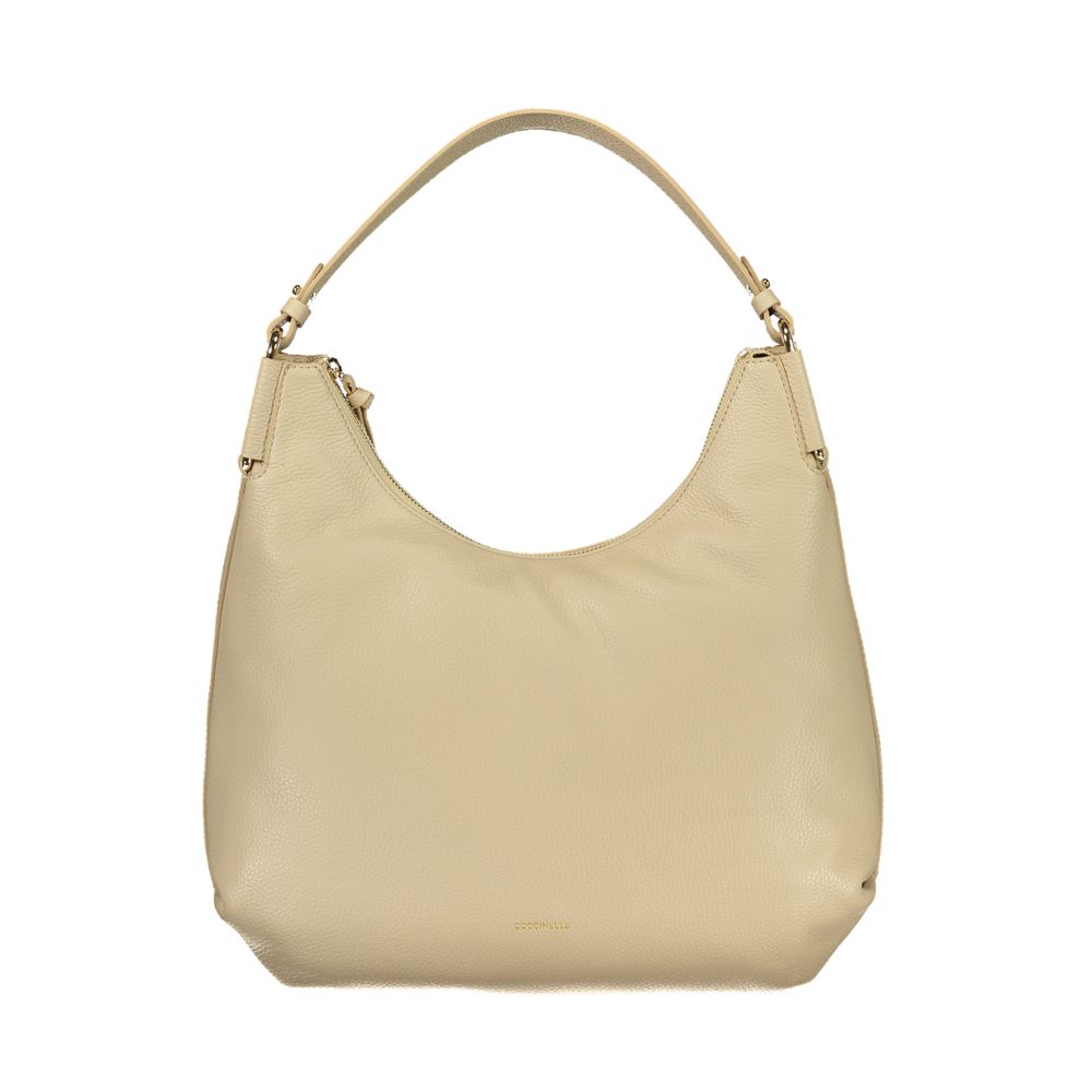 Sac à main en cuir beige Coccinelle