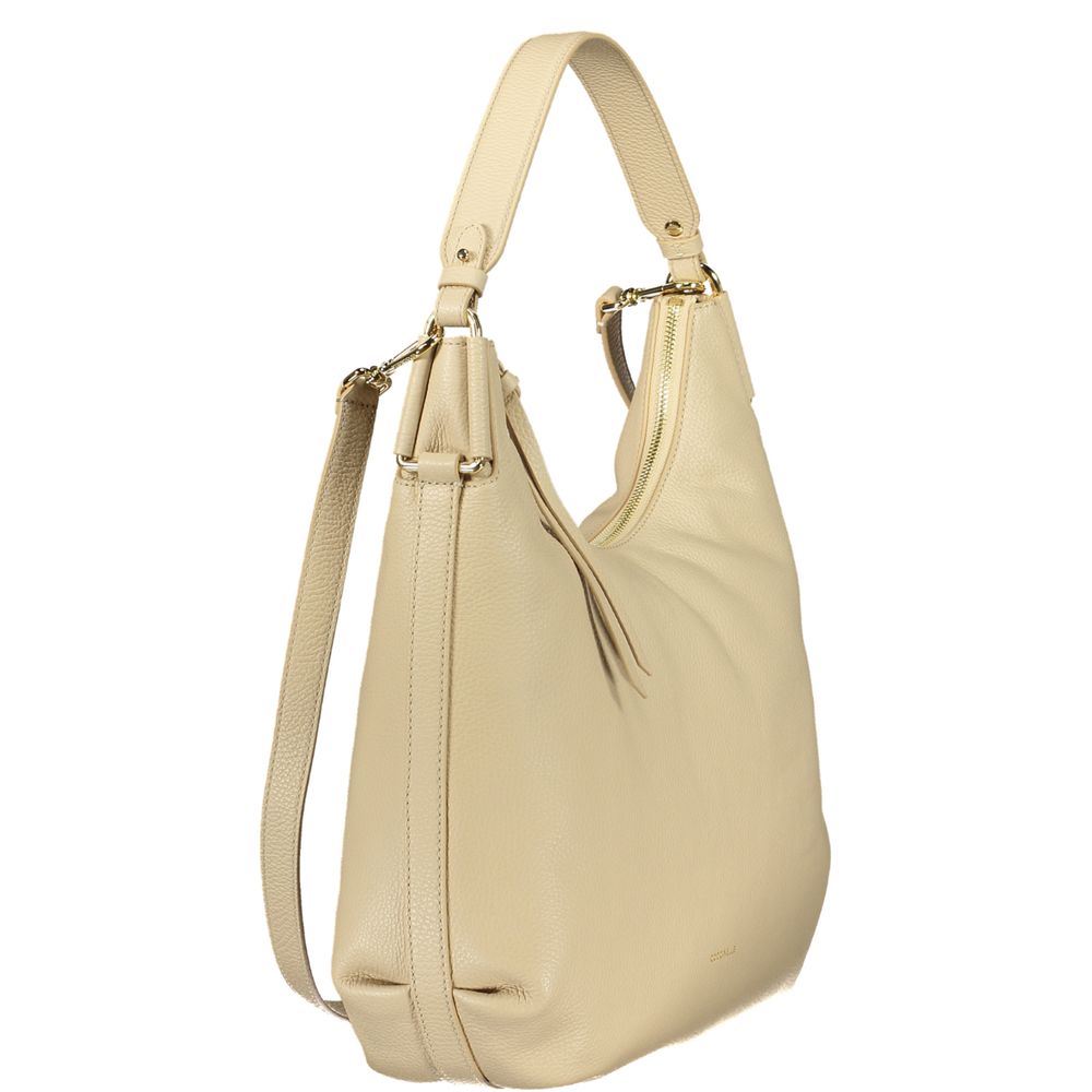 Sac à main en cuir beige Coccinelle