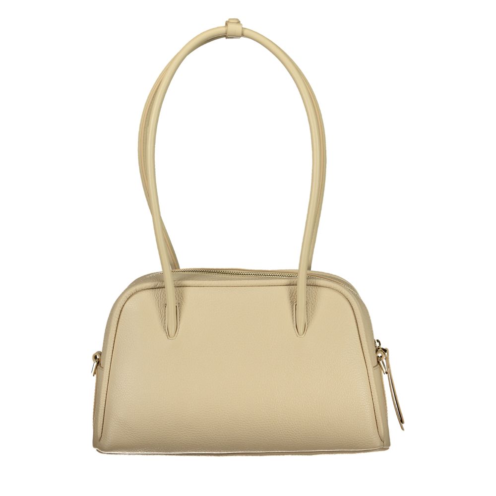 Bolso de mano de cuero beige Coccinelle