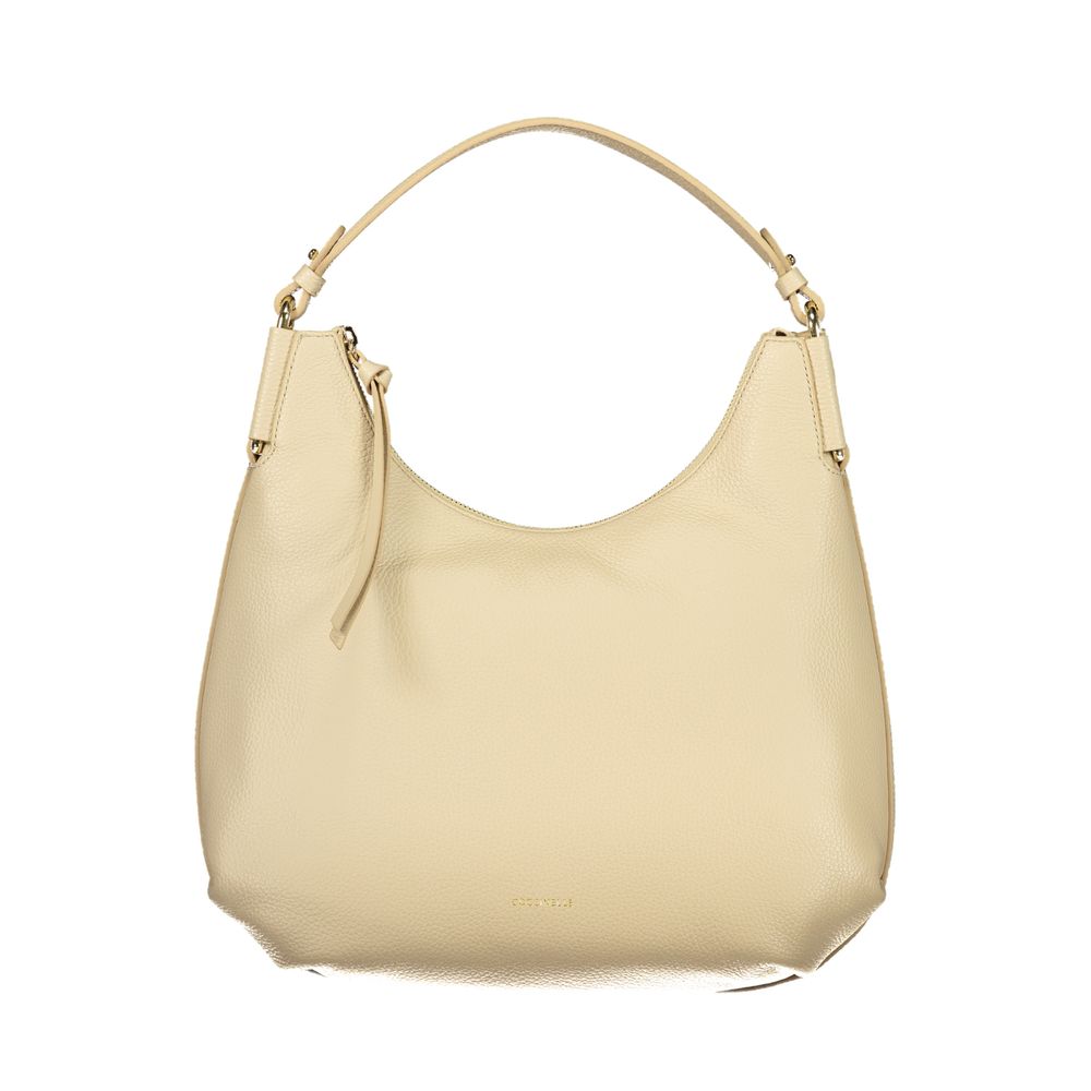 Bolso de mano de cuero beige Coccinelle