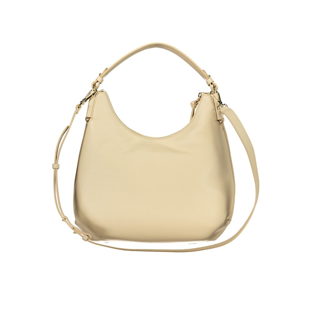 Bolso de mano de cuero beige Coccinelle