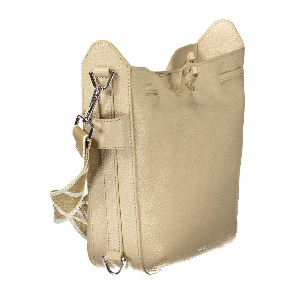 Bolso de piel color beige Coccinelle