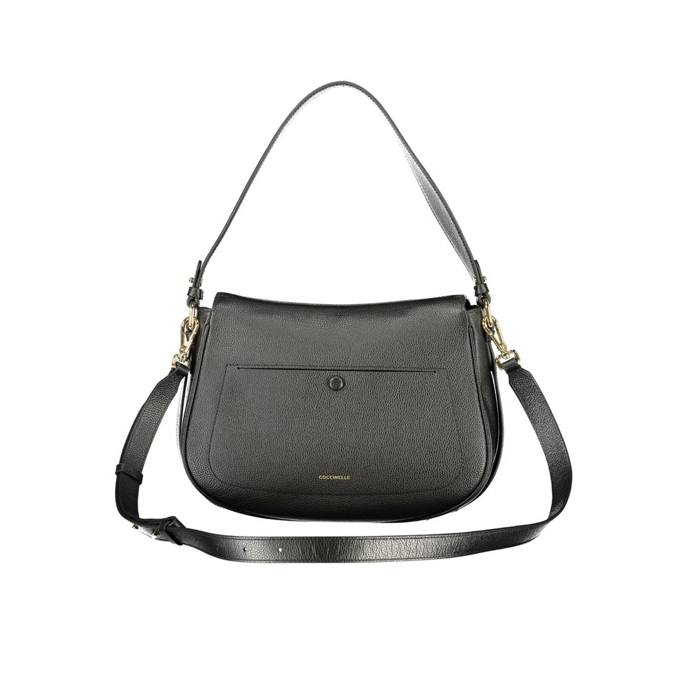 Sac à main en cuir noir coccinelle