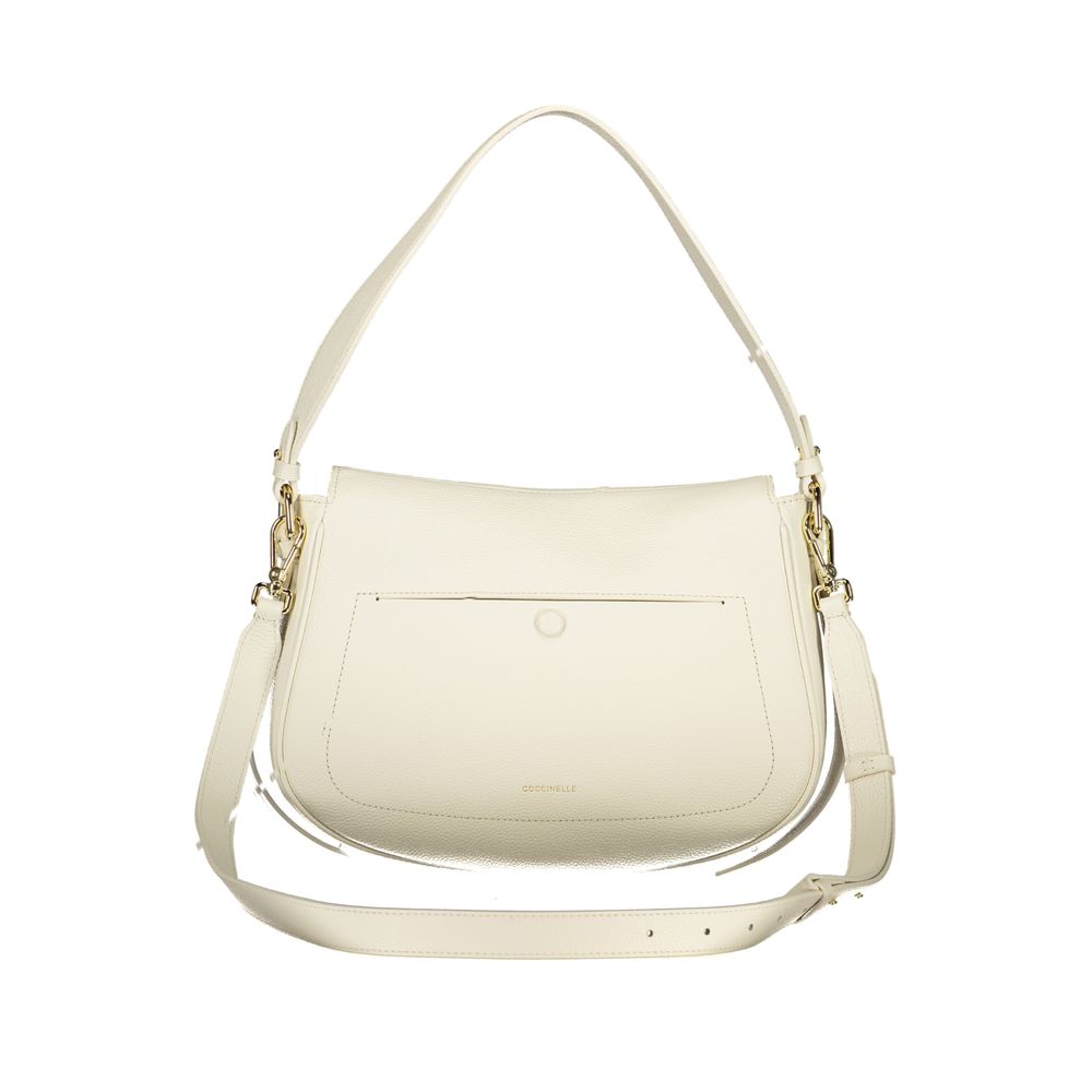Ladybug white leather handbag