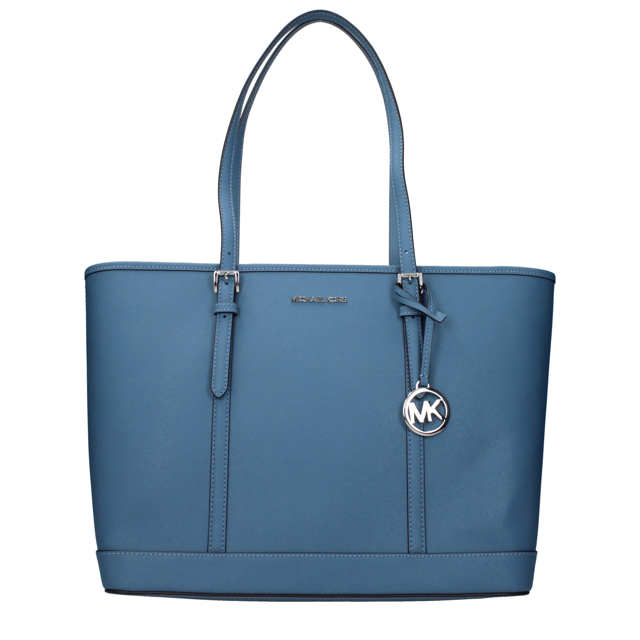 Sac à main en cuir bleu Michael Kors