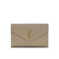 Sac bandoulière Bos Taurus en cuir de veau beige Saint Laurent