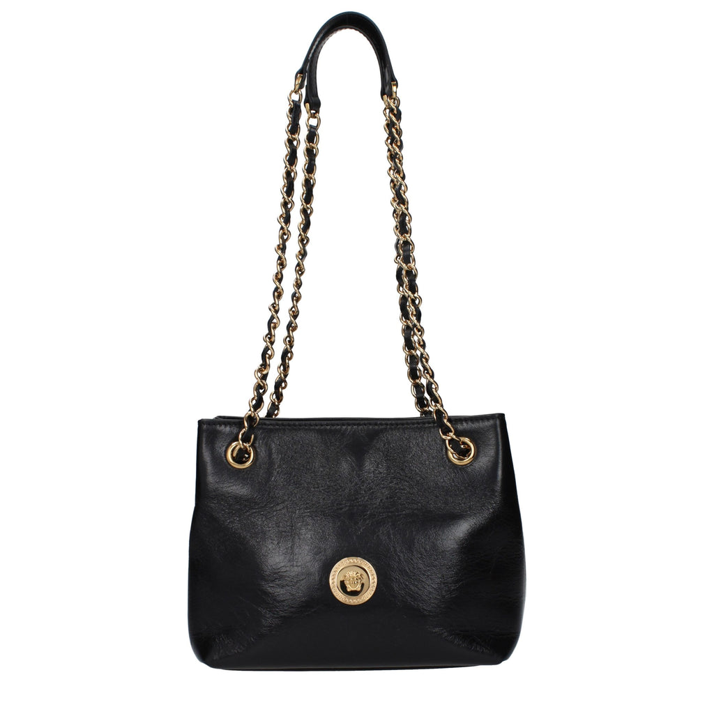 Sac bandoulière en cuir noir Versace