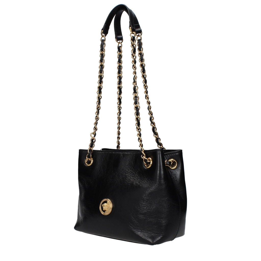 Sac bandoulière en cuir noir Versace