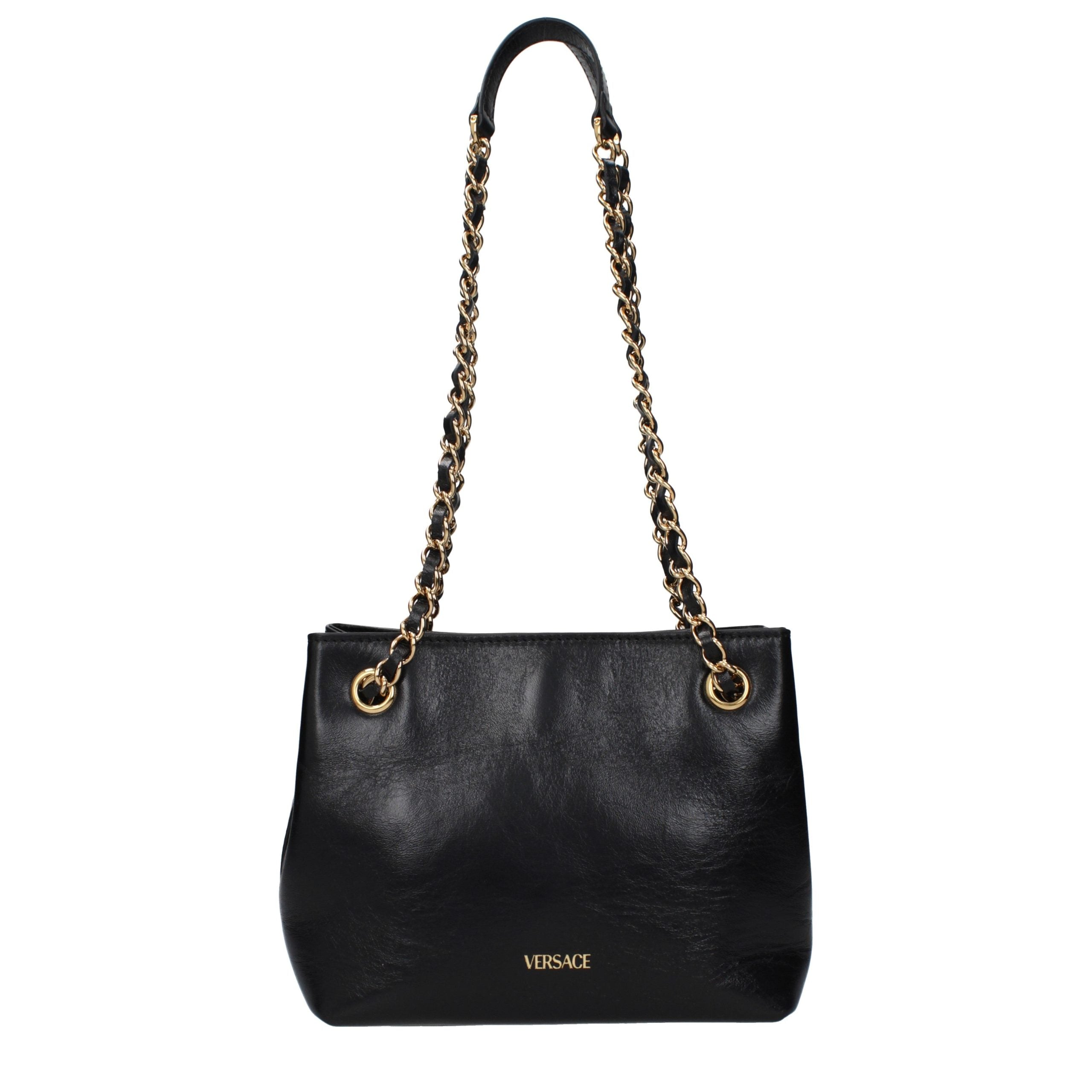 Sac bandoulière en cuir noir Versace