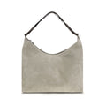 Sac bandoulière Bos Taurus en cuir de veau gris Brunello Cucinelli