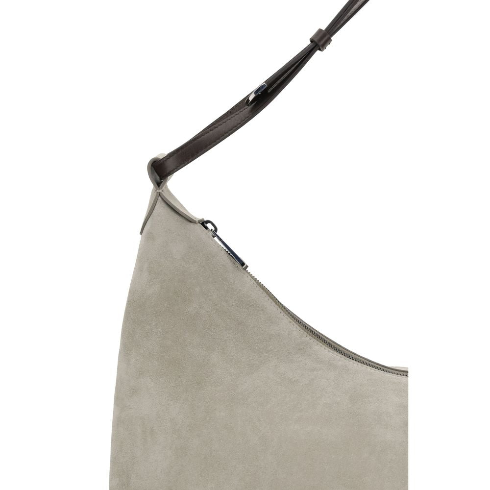 Sac bandoulière Bos Taurus en cuir de veau gris Brunello Cucinelli