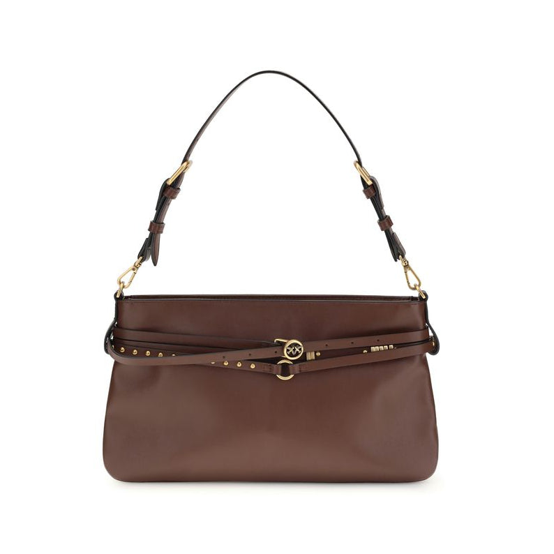 Sac bandoulière Bos Taurus en cuir de veau marron Pinko