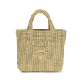 Sac à main cabas en viscose beige Prada