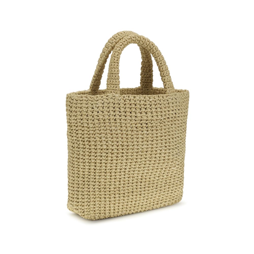 Sac à main cabas en viscose beige Prada