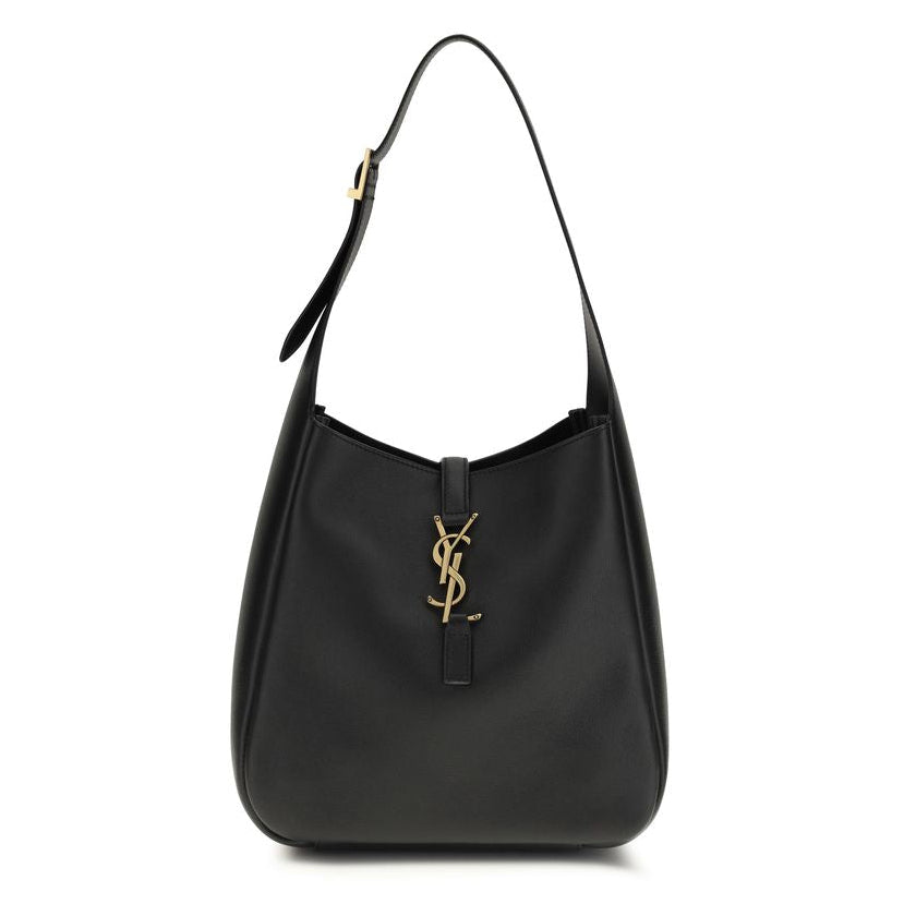 Sac bandoulière Bos Taurus en cuir de veau noir Saint Laurent