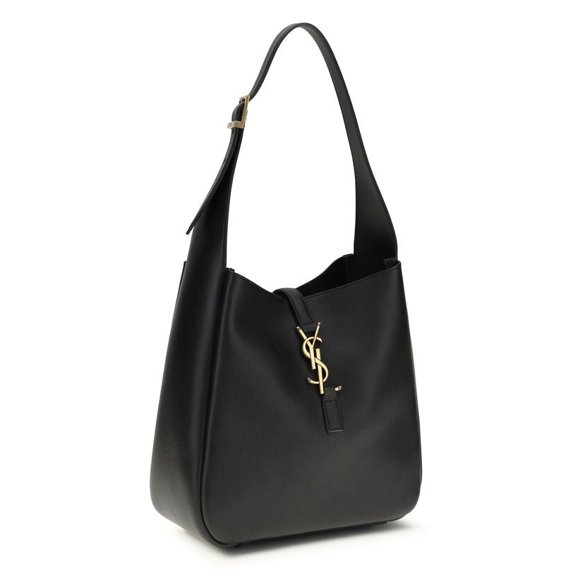 Sac bandoulière Bos Taurus en cuir de veau noir Saint Laurent