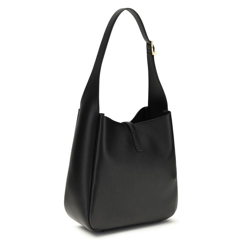 Sac bandoulière Bos Taurus en cuir de veau noir Saint Laurent